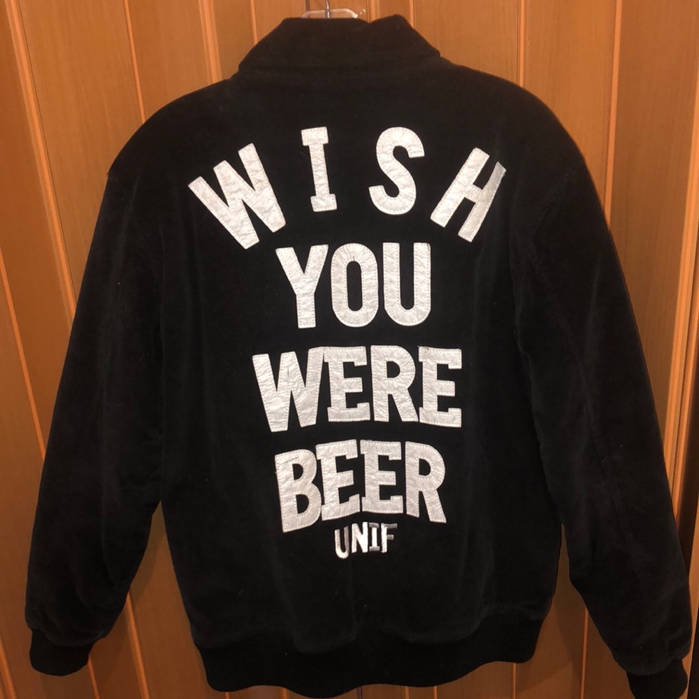 UNIF Black Jacket Wish You Were Beer logo